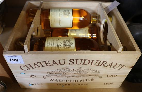 Five bottles of Chateau Suduiraut 1998, Sauternes,